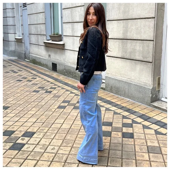 #51 PARIS CHIC FABULOUS SAILOR STYLE WIDE LEG JEANS - Picture 6 of 7